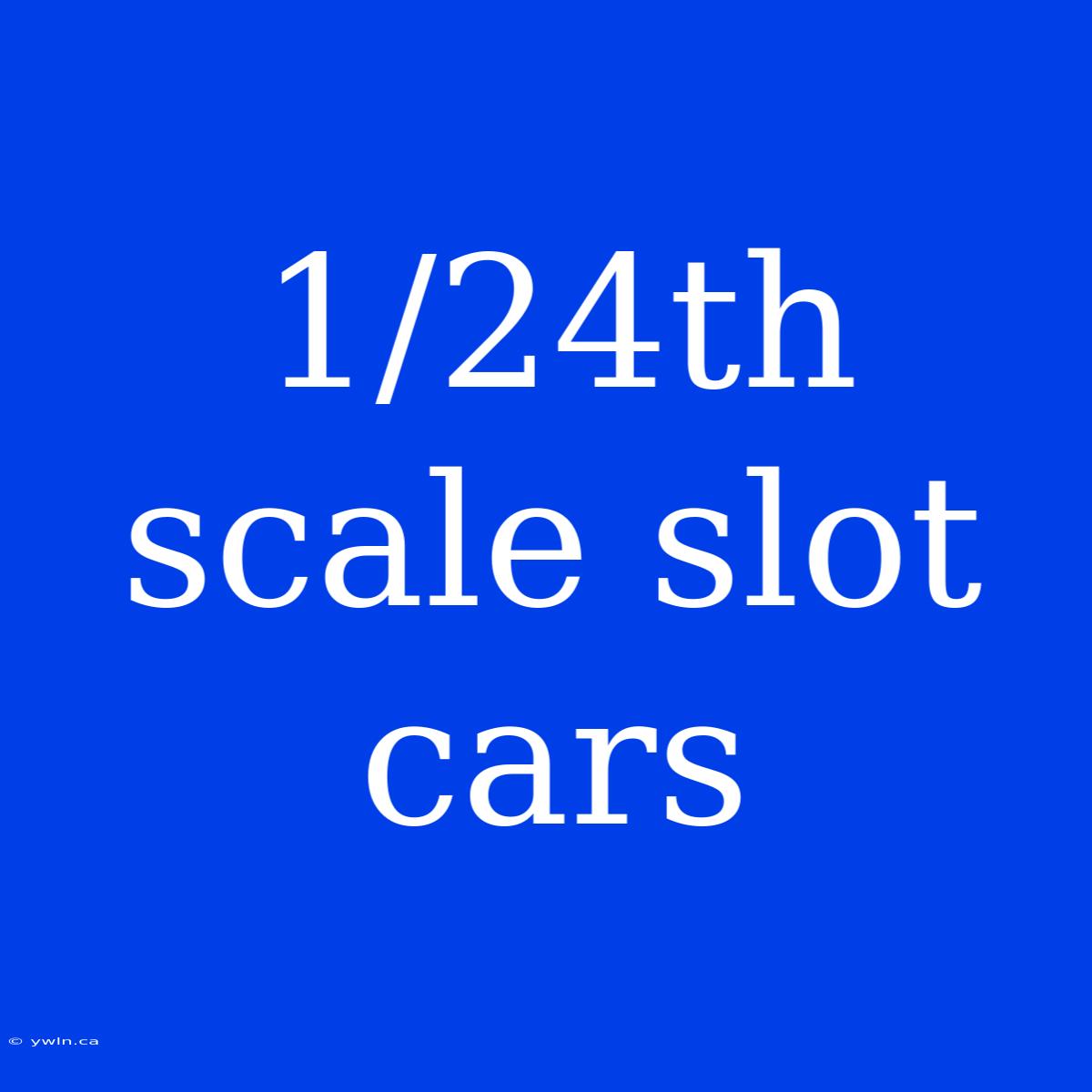 1/24th Scale Slot Cars