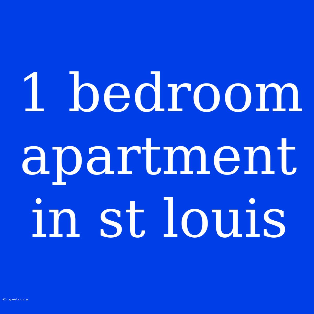 1 Bedroom Apartment In St Louis