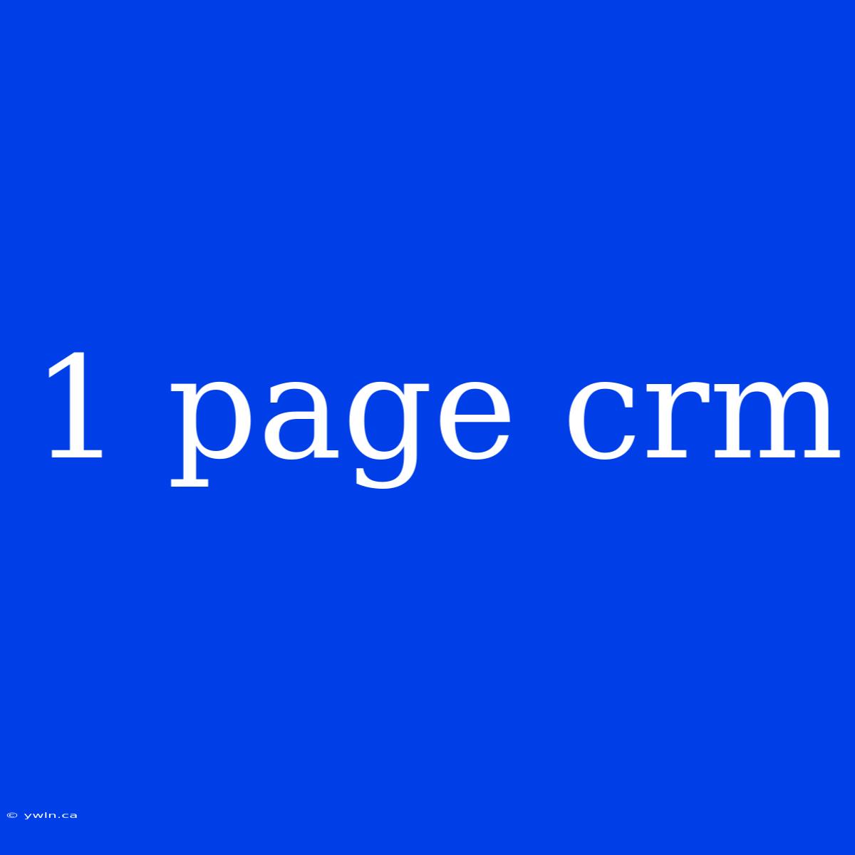 1 Page Crm