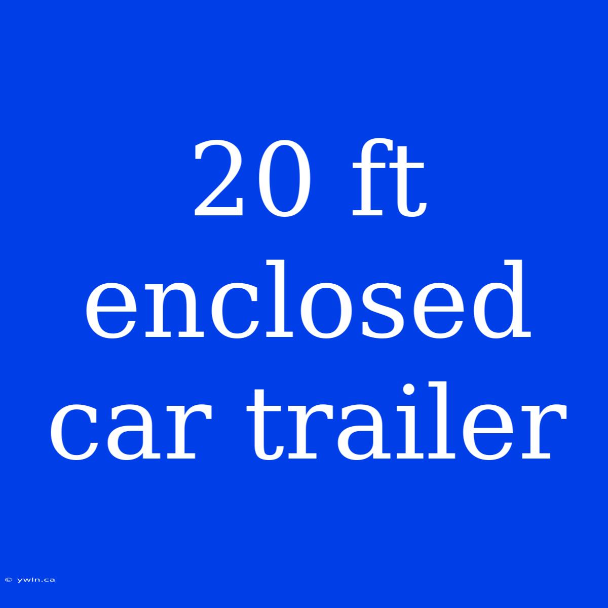 20 Ft Enclosed Car Trailer