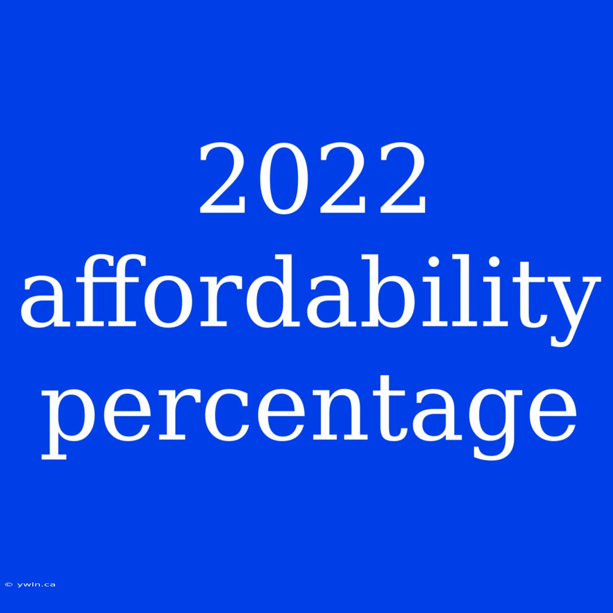 2022 Affordability Percentage