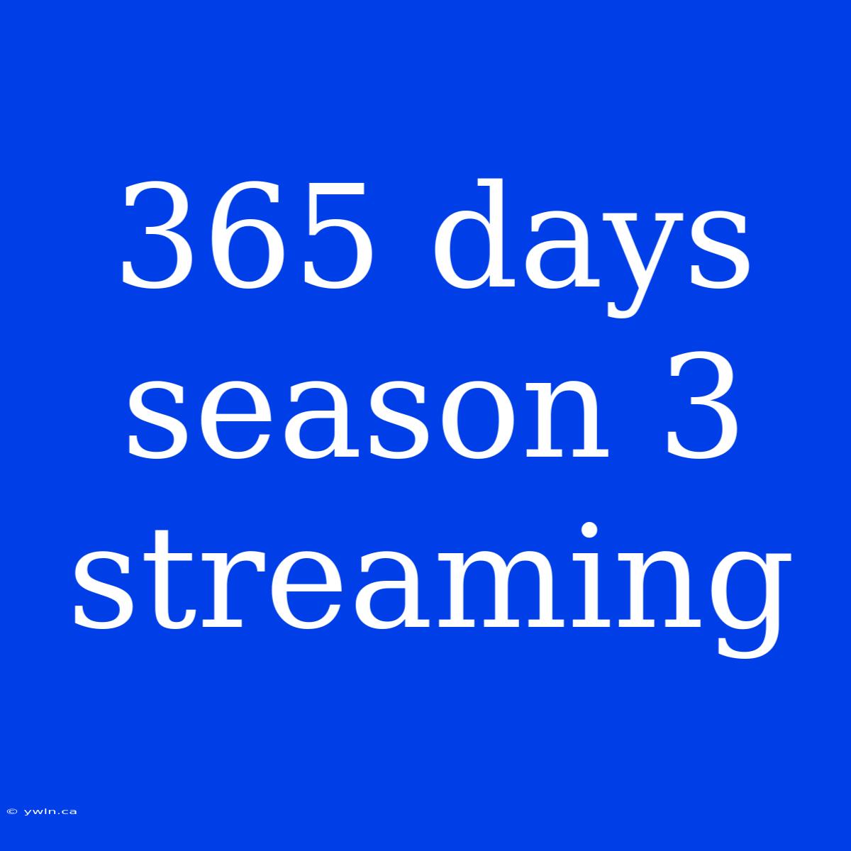 365 Days Season 3 Streaming