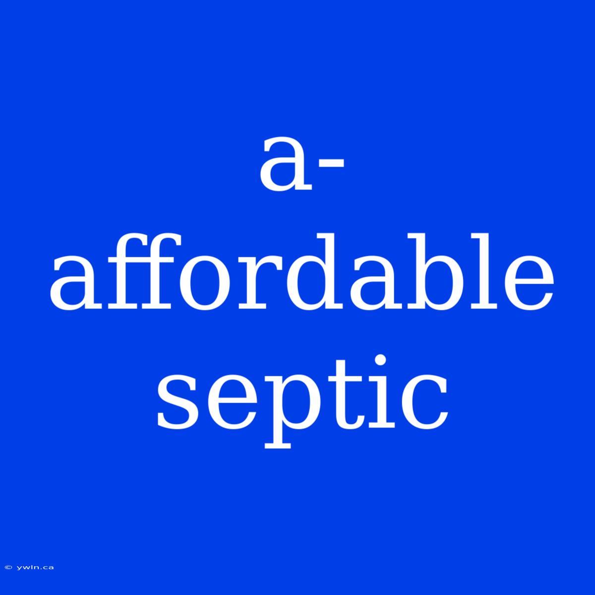 A-affordable Septic