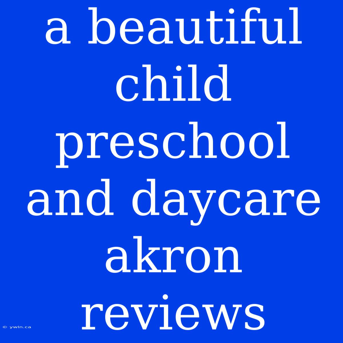 A Beautiful Child Preschool And Daycare Akron Reviews