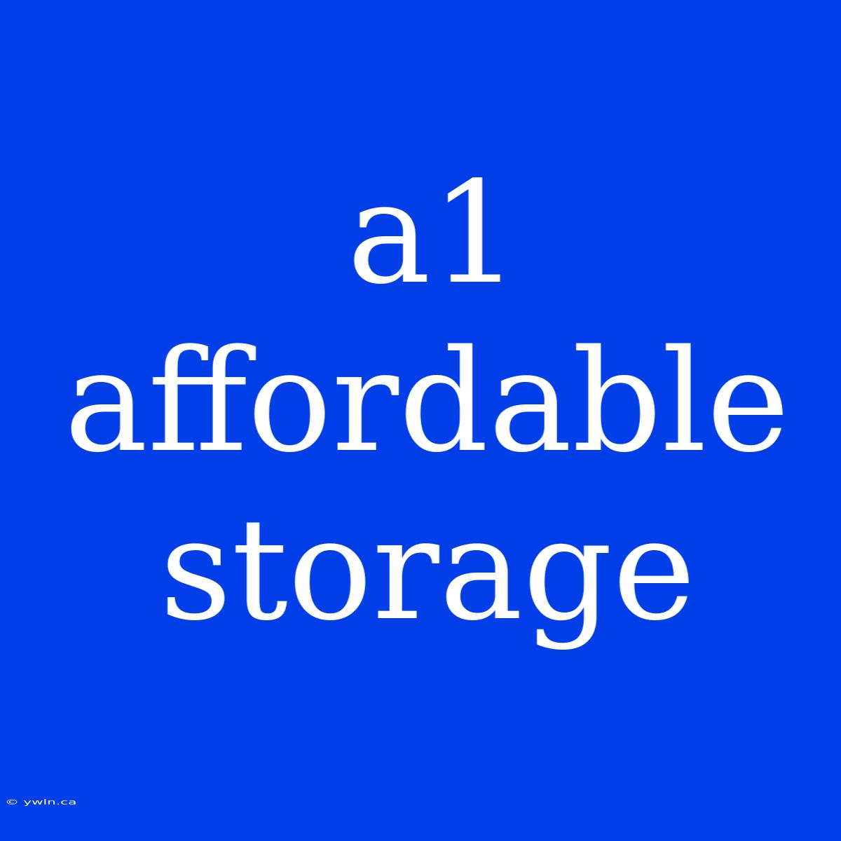 A1 Affordable Storage