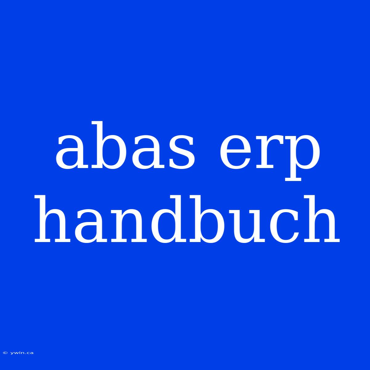 Abas Erp Handbuch