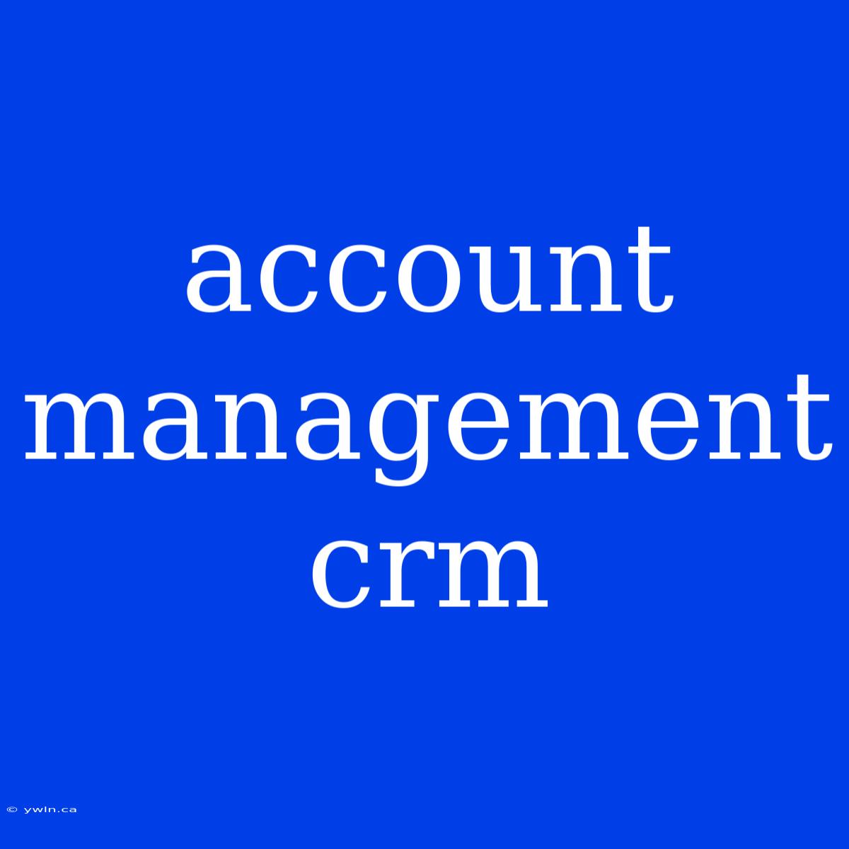 Account Management Crm