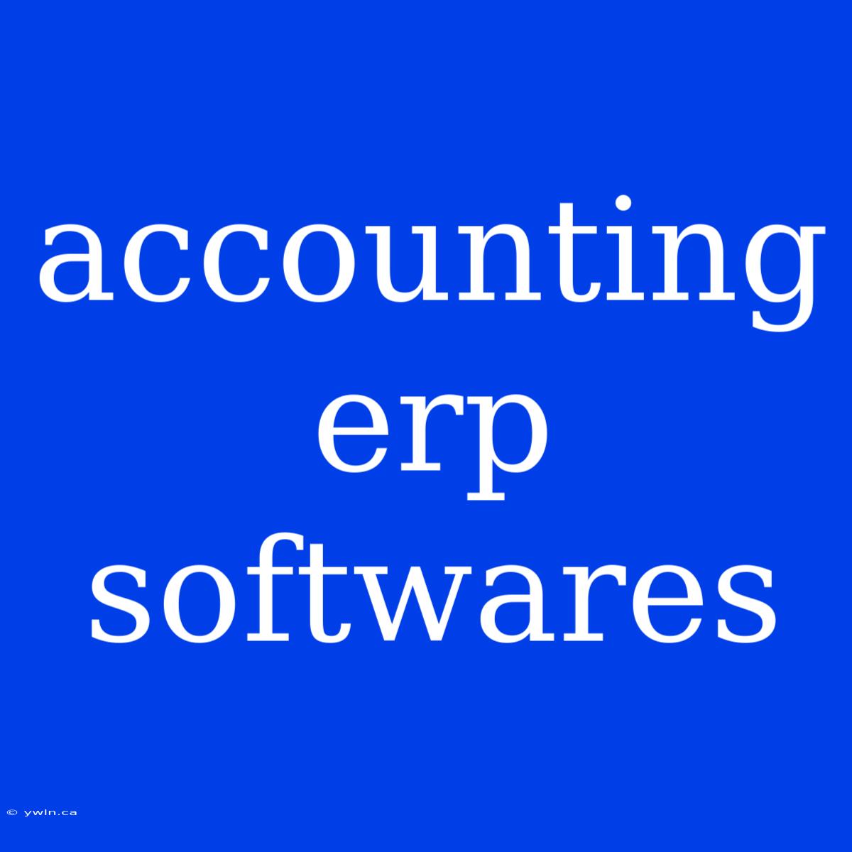 Accounting Erp Softwares