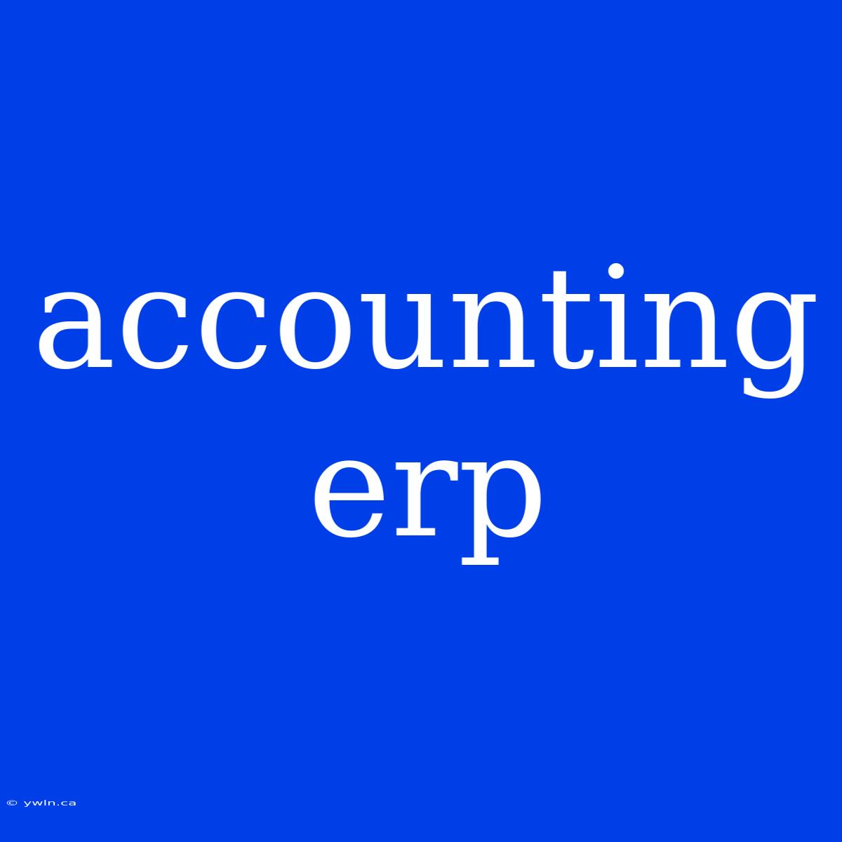 Accounting Erp