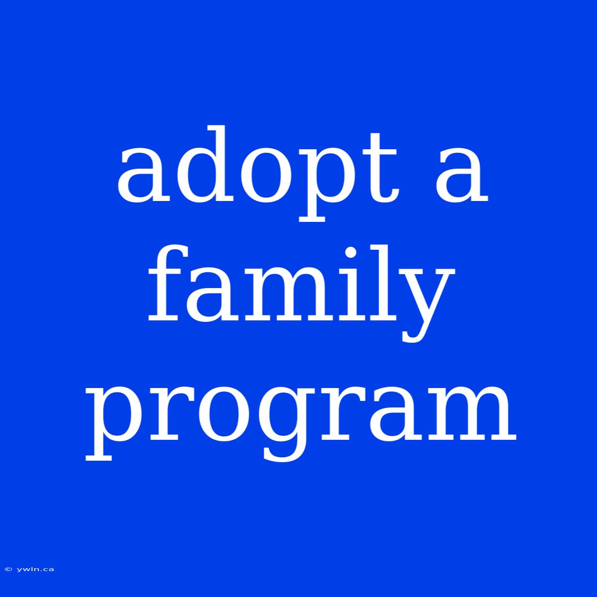 Adopt A Family Program