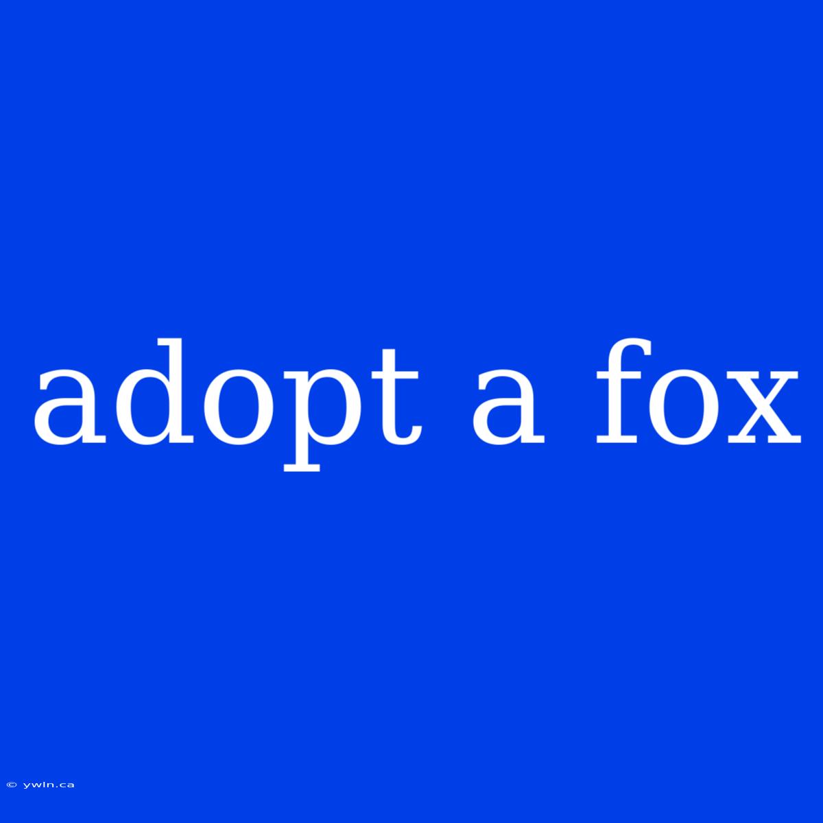 Adopt A Fox