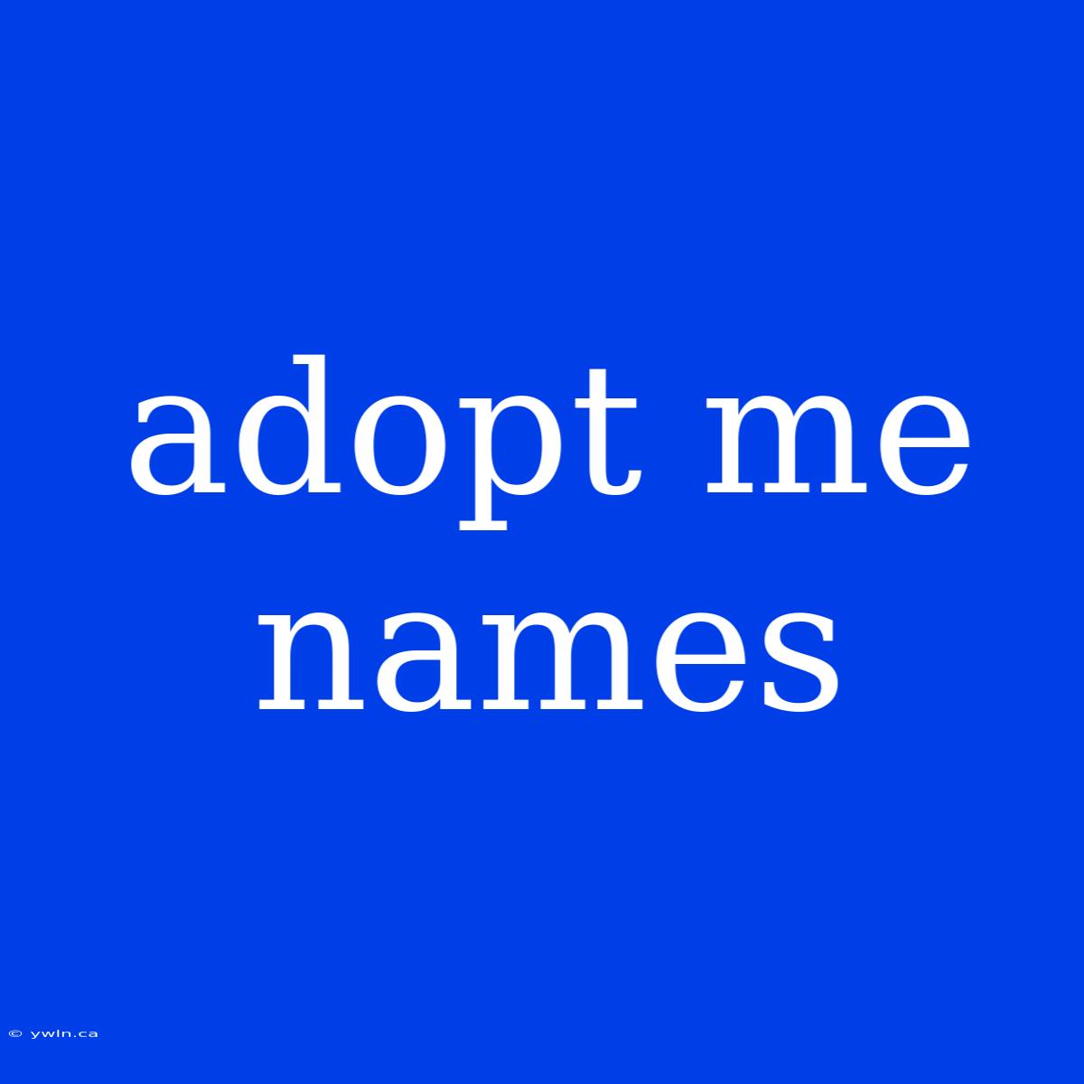 Adopt Me Names