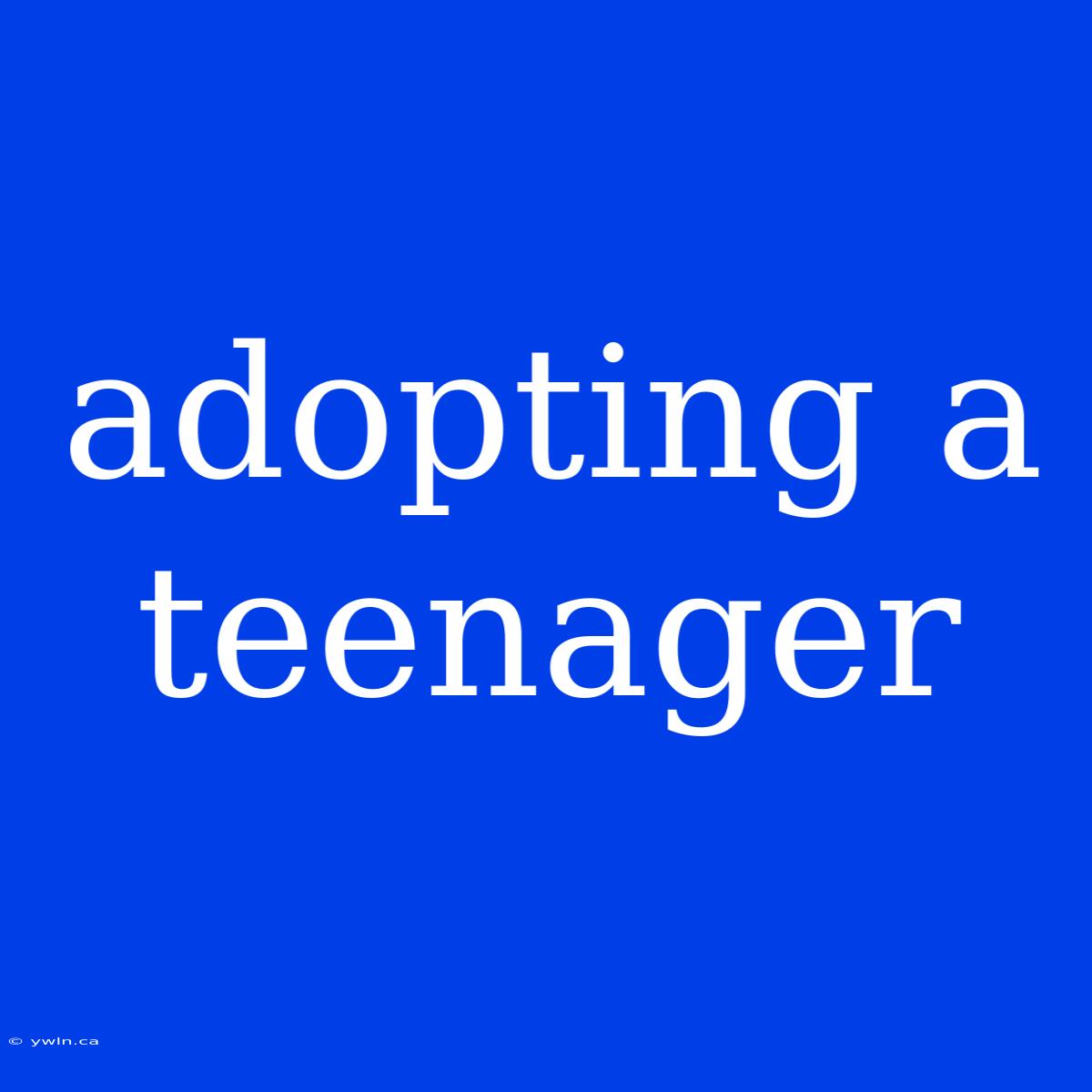 Adopting A Teenager