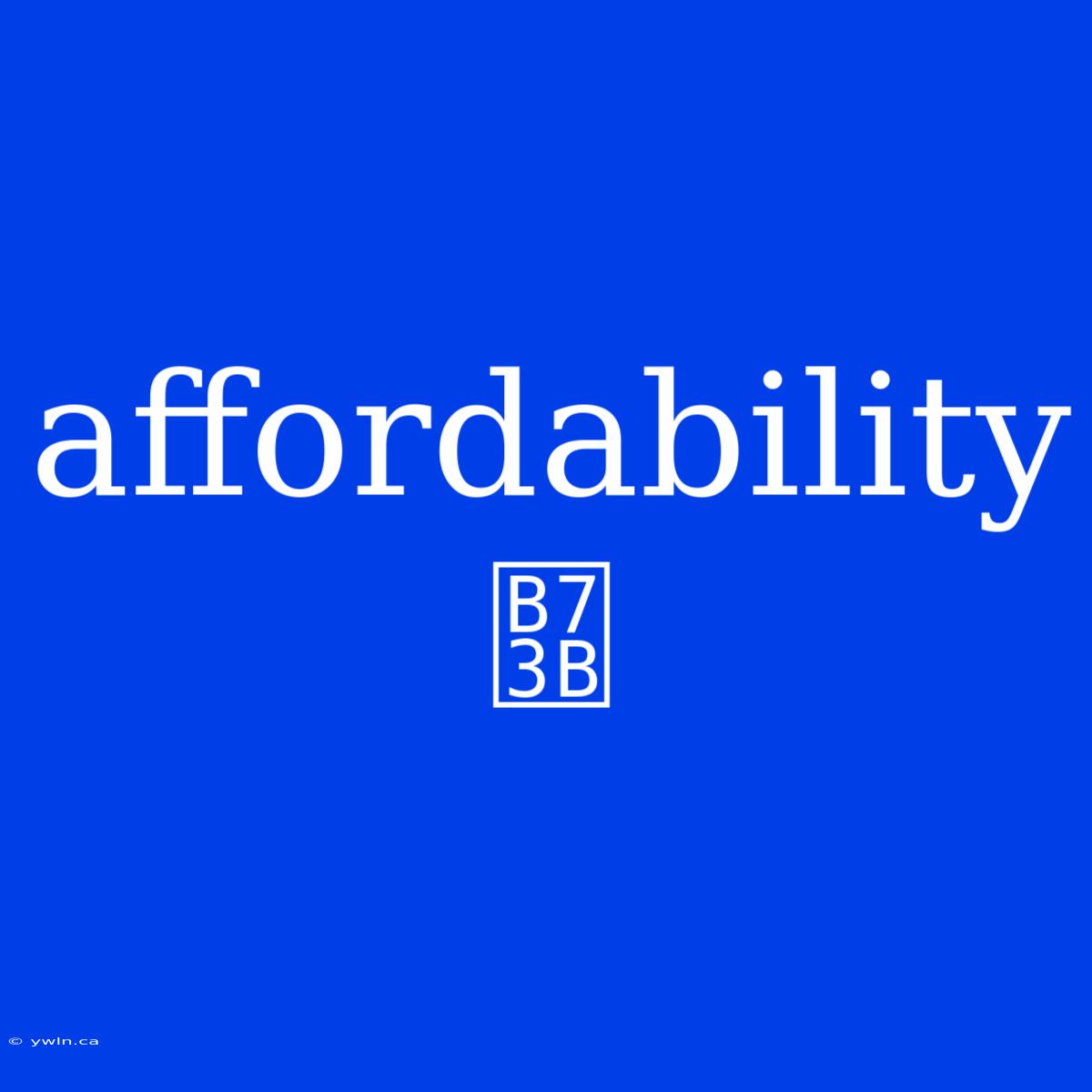 Affordability 뜻