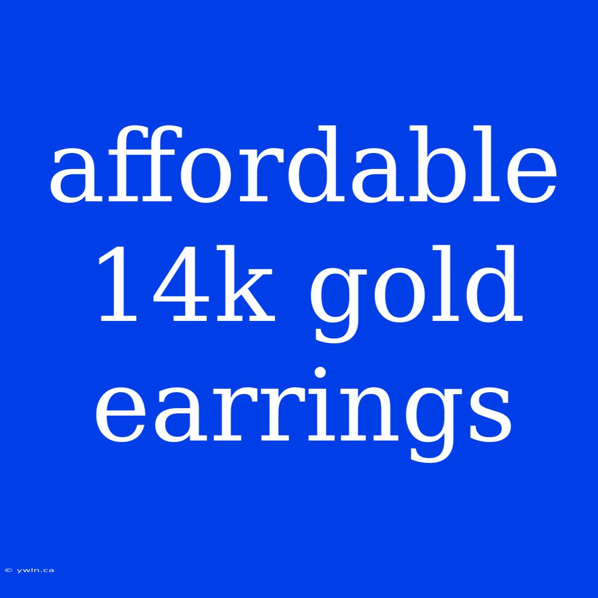 Affordable 14k Gold Earrings