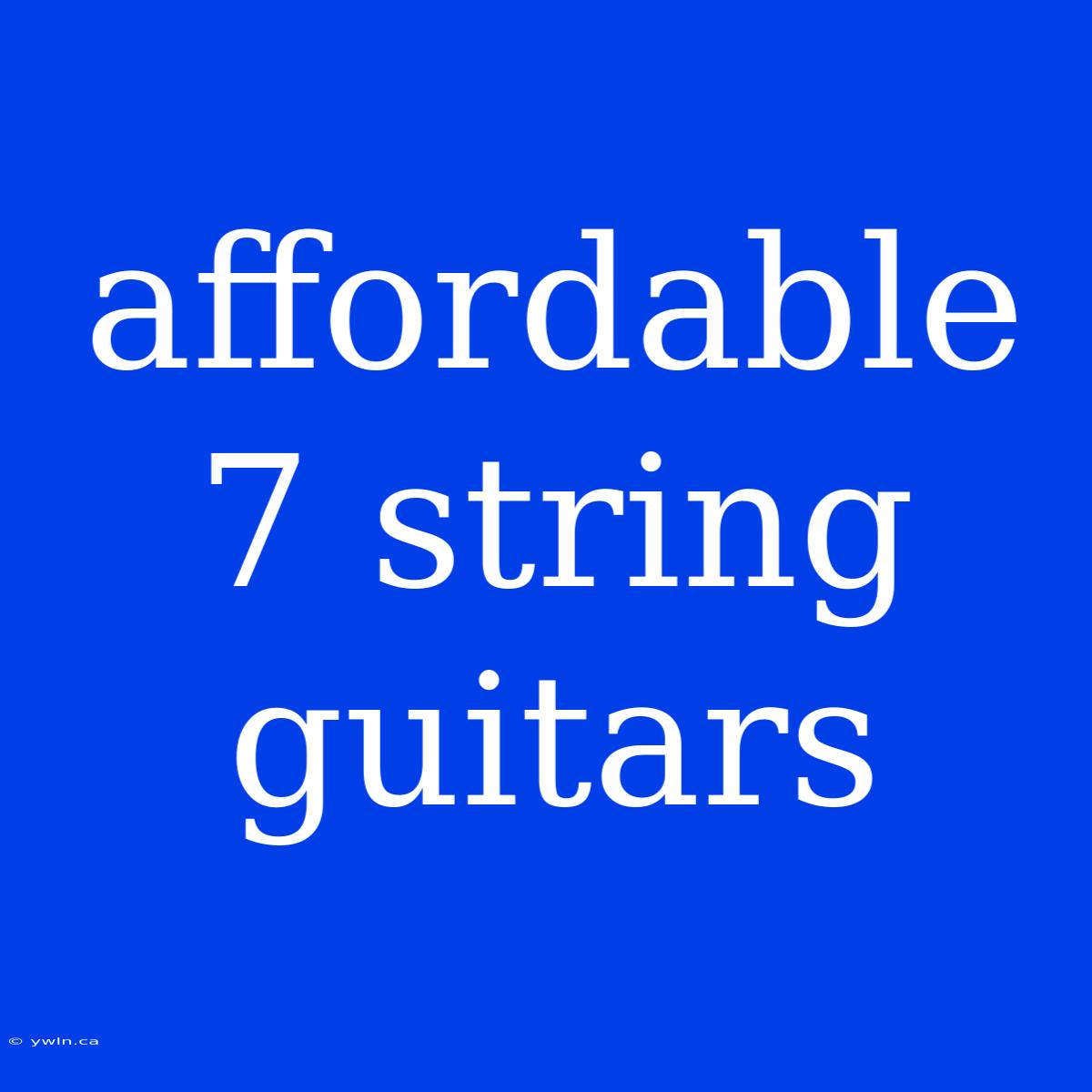 Affordable 7 String Guitars