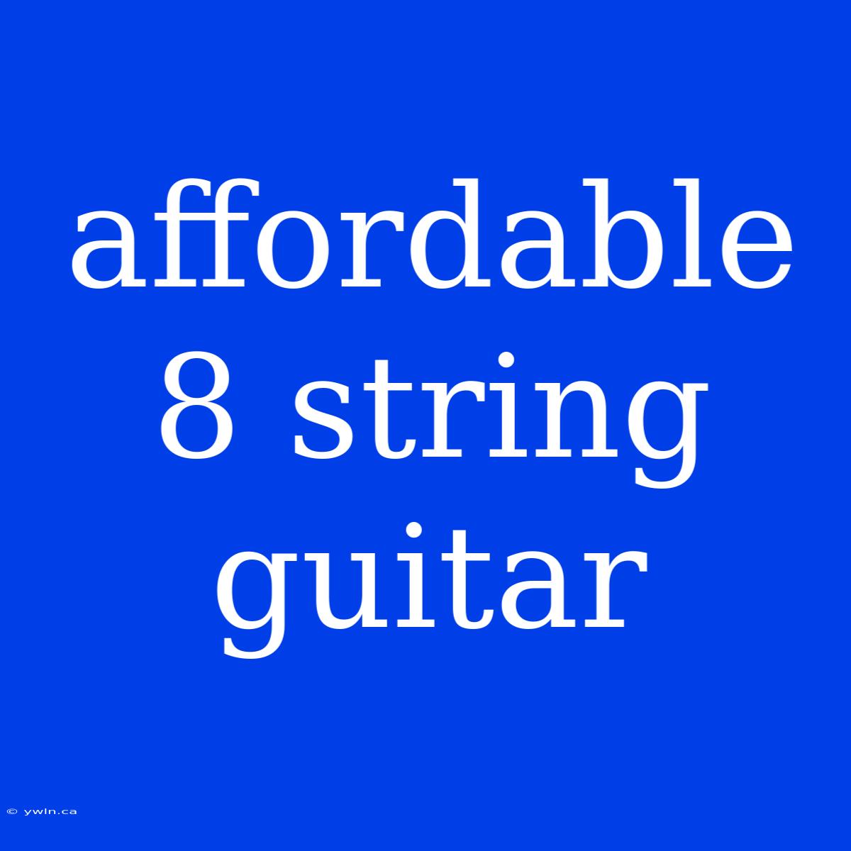 Affordable 8 String Guitar