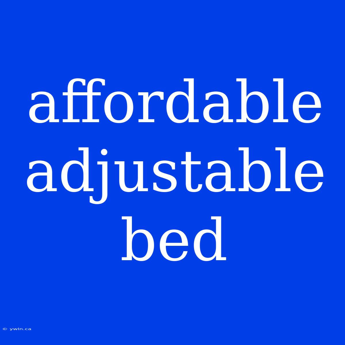 Affordable Adjustable Bed