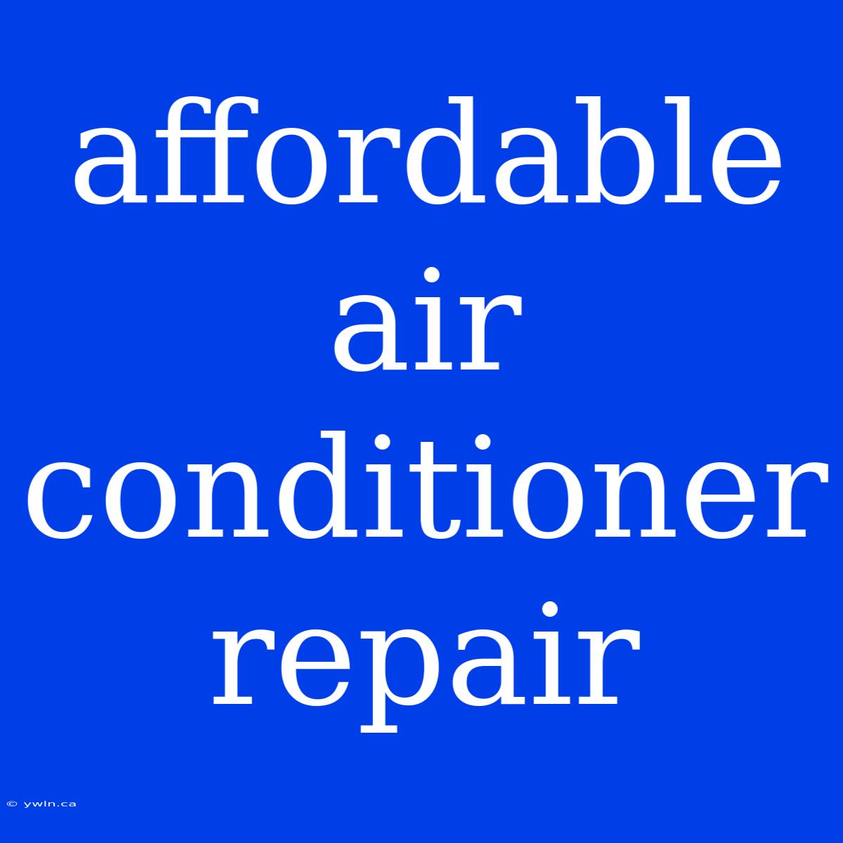 Affordable Air Conditioner Repair