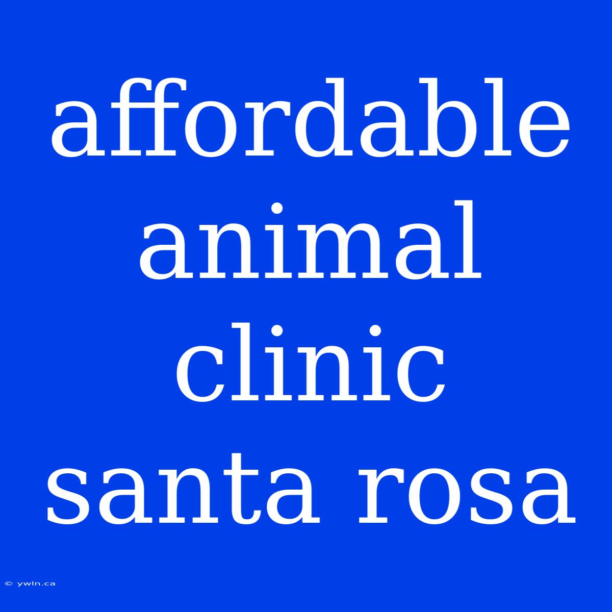 Affordable Animal Clinic Santa Rosa