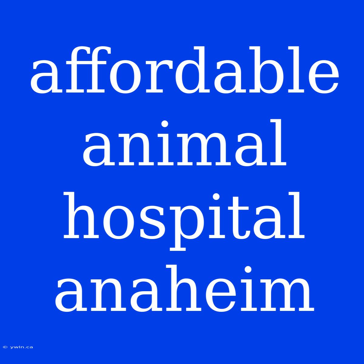 Affordable Animal Hospital Anaheim