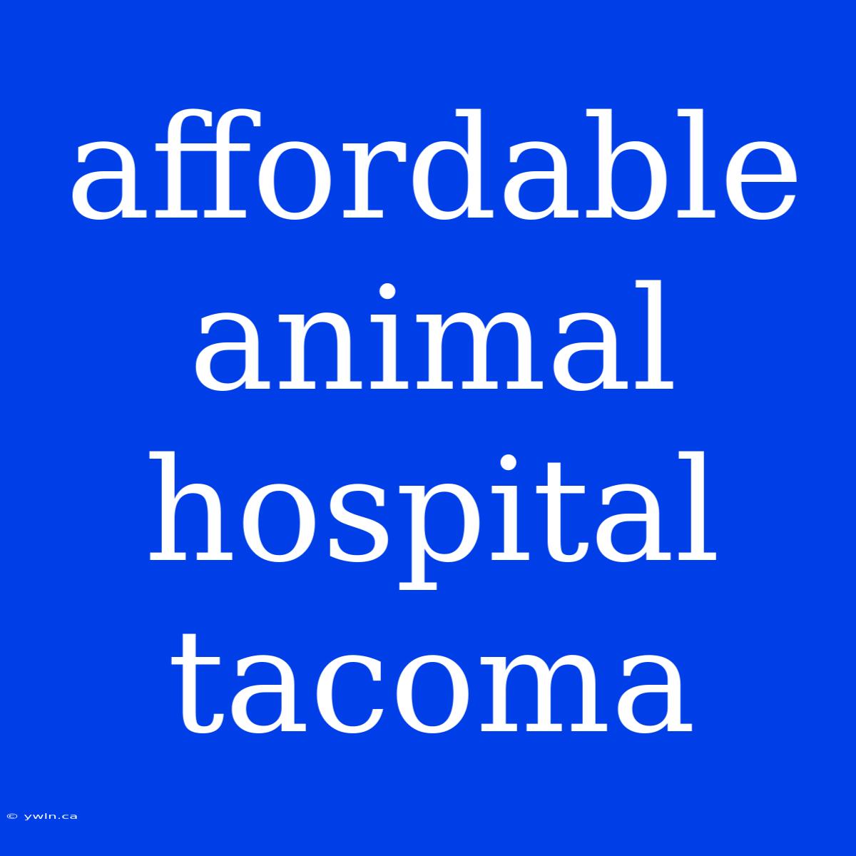 Affordable Animal Hospital Tacoma