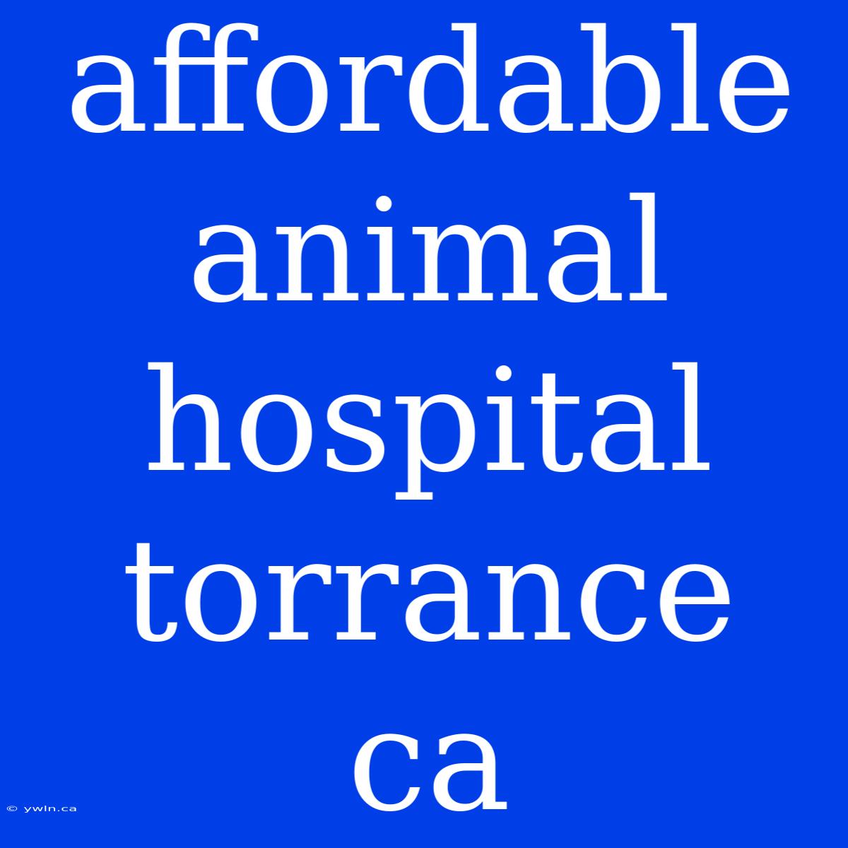 Affordable Animal Hospital Torrance Ca