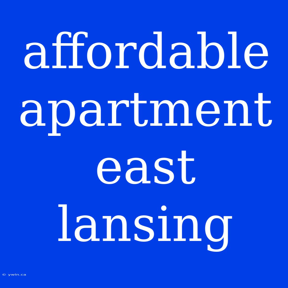 Affordable Apartment East Lansing