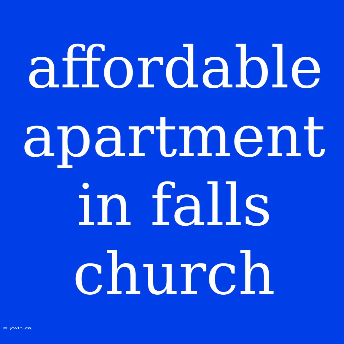 Affordable Apartment In Falls Church