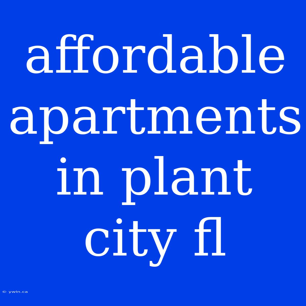 Affordable Apartments In Plant City Fl