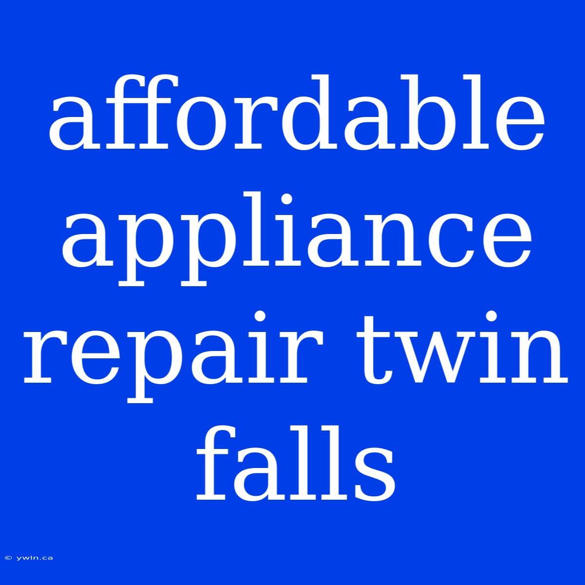 Affordable Appliance Repair Twin Falls