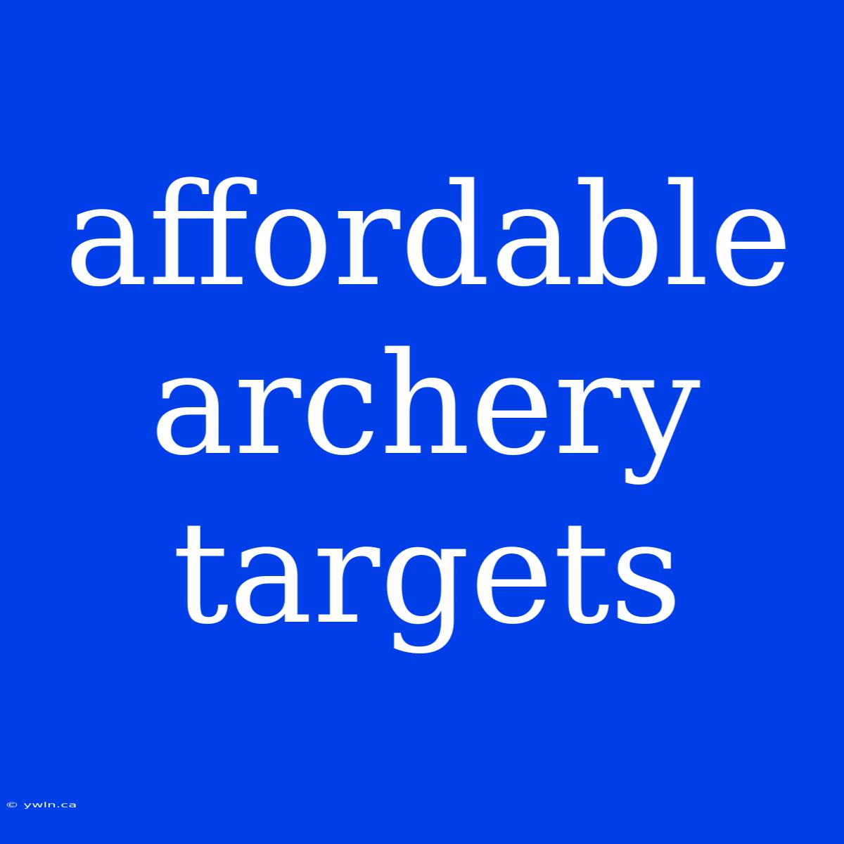 Affordable Archery Targets