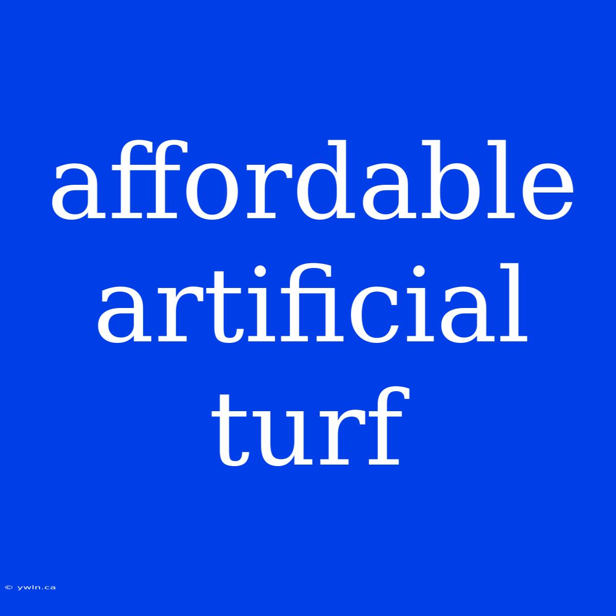 Affordable Artificial Turf