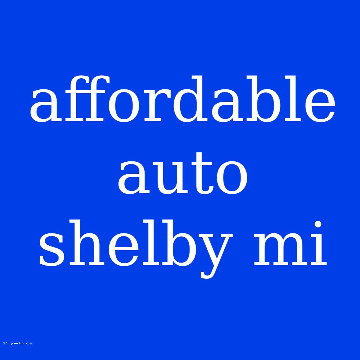 Affordable Auto Shelby Mi