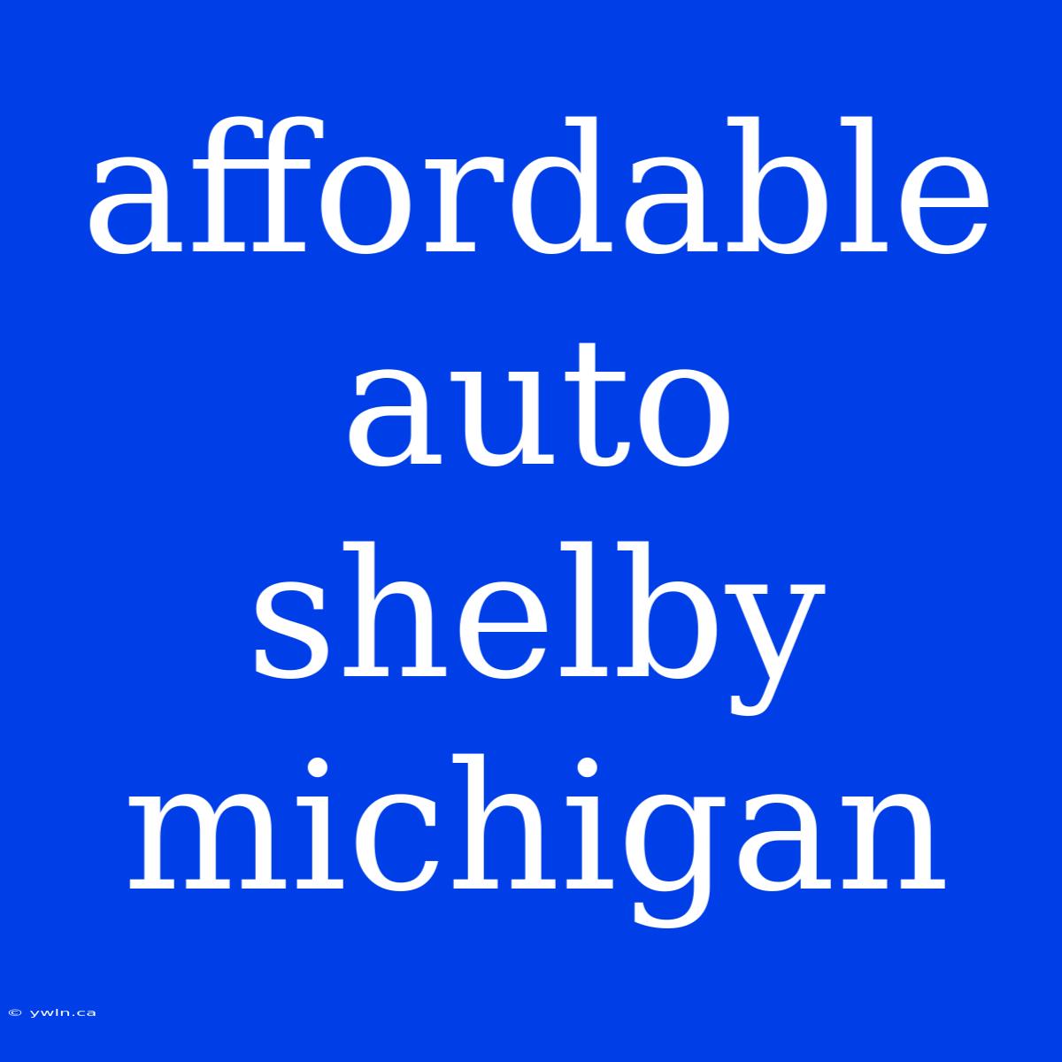 Affordable Auto Shelby Michigan