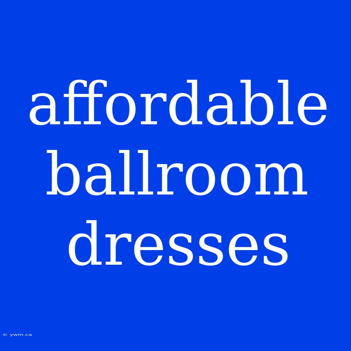 Affordable Ballroom Dresses