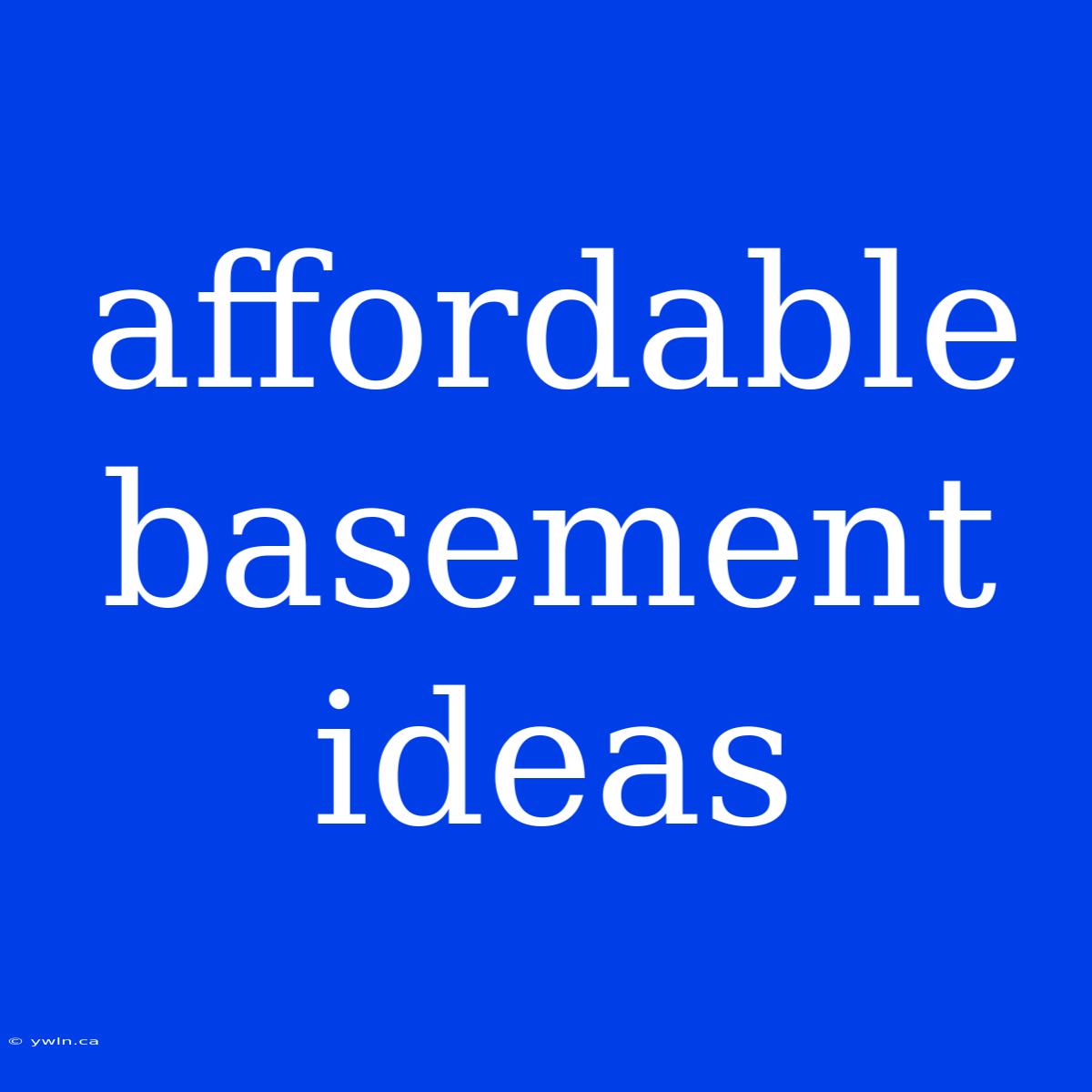 Affordable Basement Ideas