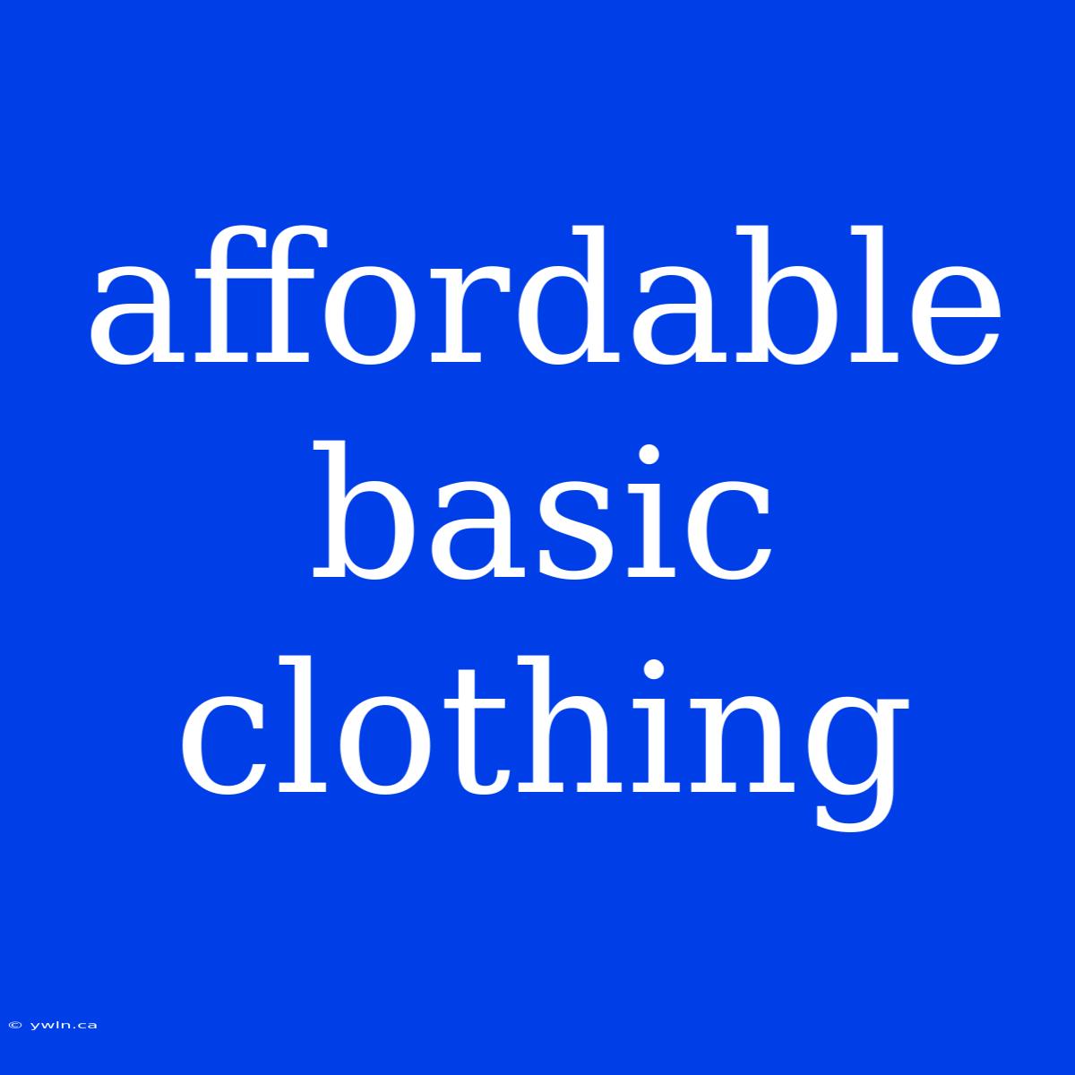 Affordable Basic Clothing