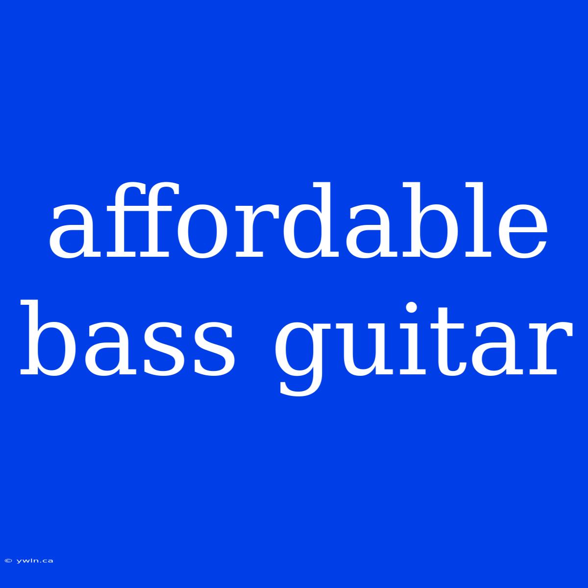 Affordable Bass Guitar