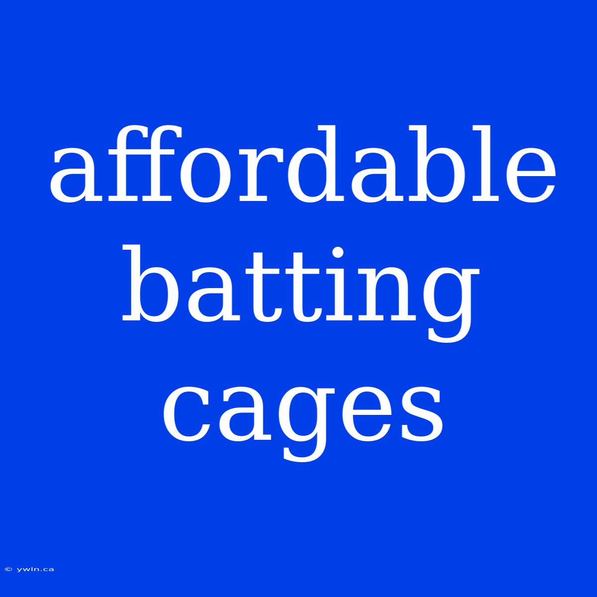 Affordable Batting Cages