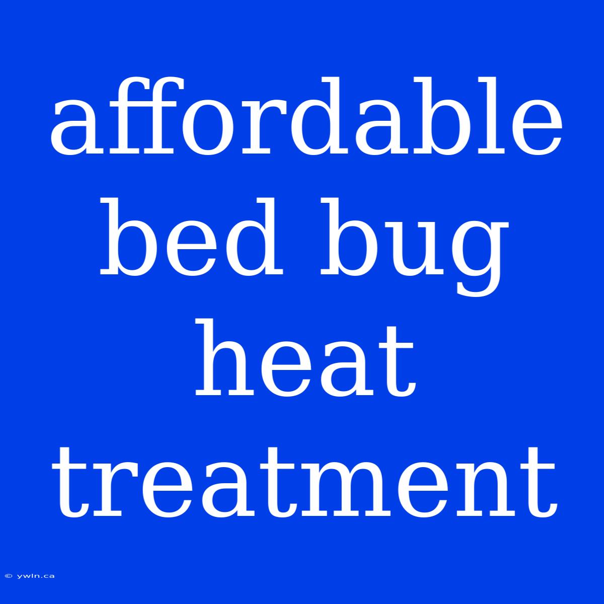 Affordable Bed Bug Heat Treatment