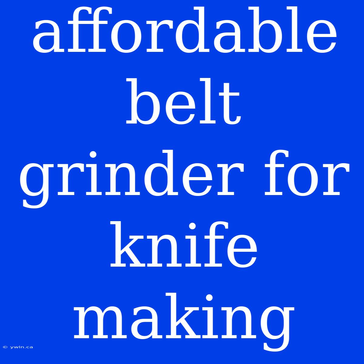 Affordable Belt Grinder For Knife Making