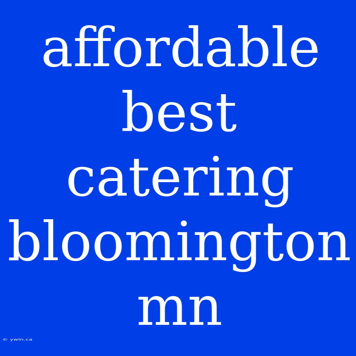 Affordable Best Catering Bloomington Mn