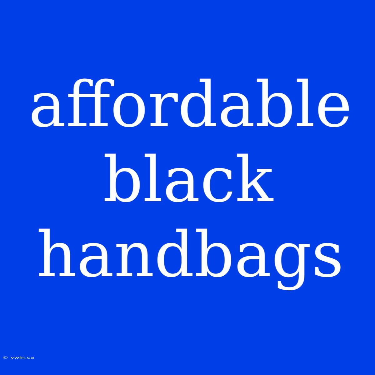 Affordable Black Handbags