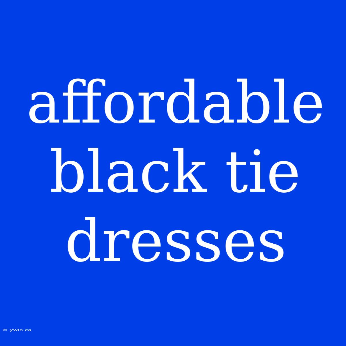 Affordable Black Tie Dresses