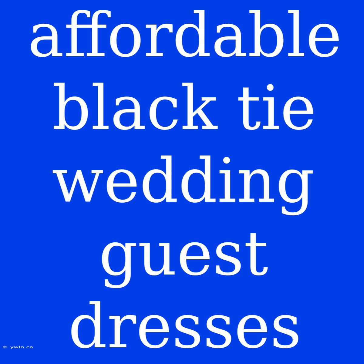 Affordable Black Tie Wedding Guest Dresses