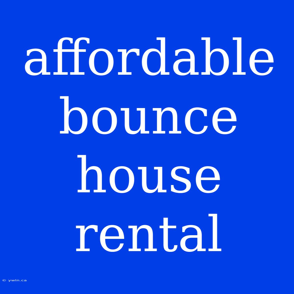 Affordable Bounce House Rental