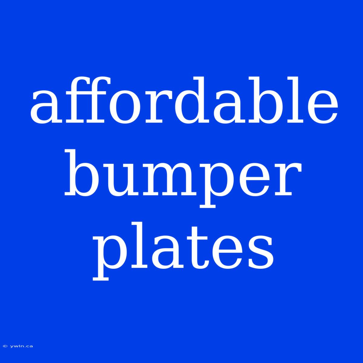 Affordable Bumper Plates