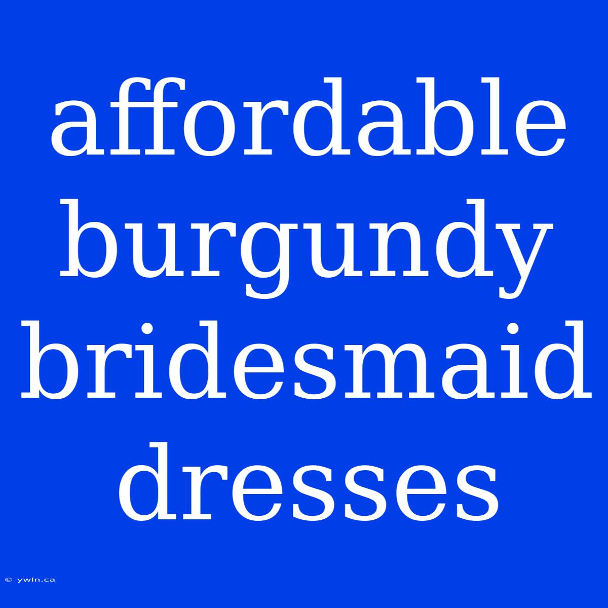 Affordable Burgundy Bridesmaid Dresses