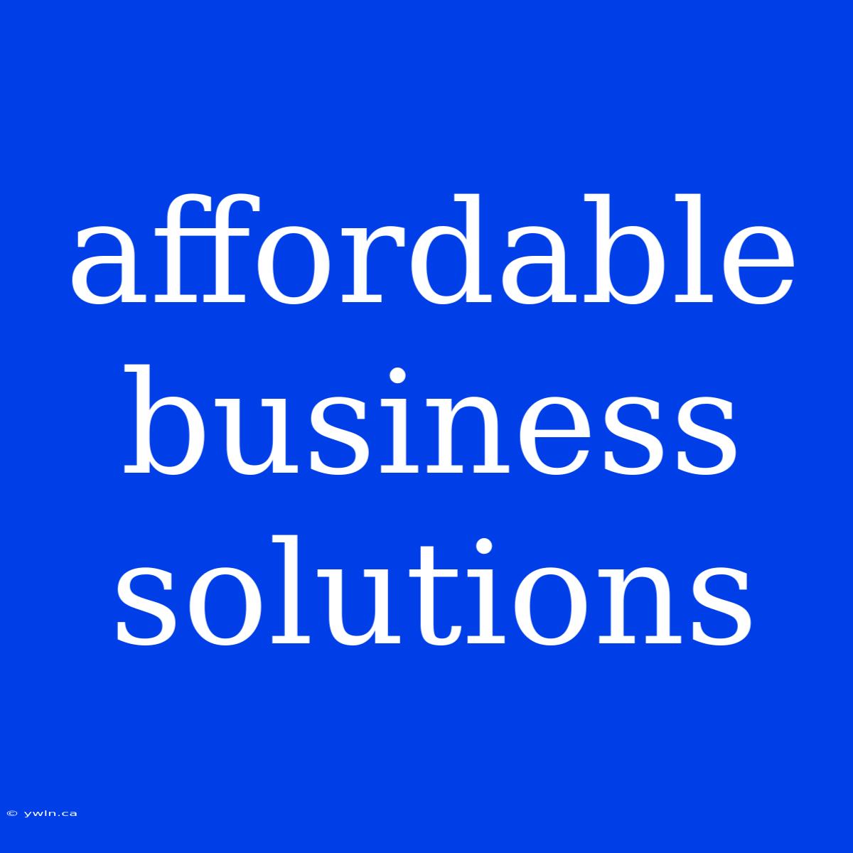 Affordable Business Solutions